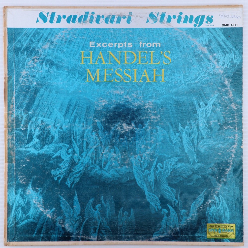 Stradivari Strings Excerpts From The Messiah 1960 LP Record 12" Spin-O XMK 4011